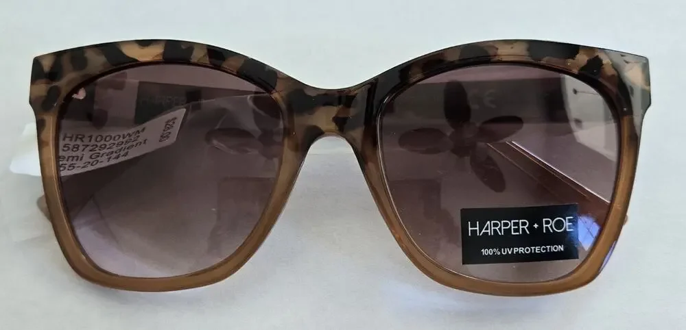 New Harper•Roe Tortoise Shell Demi Gradient Sunglasses 55-20-144 HR1000
